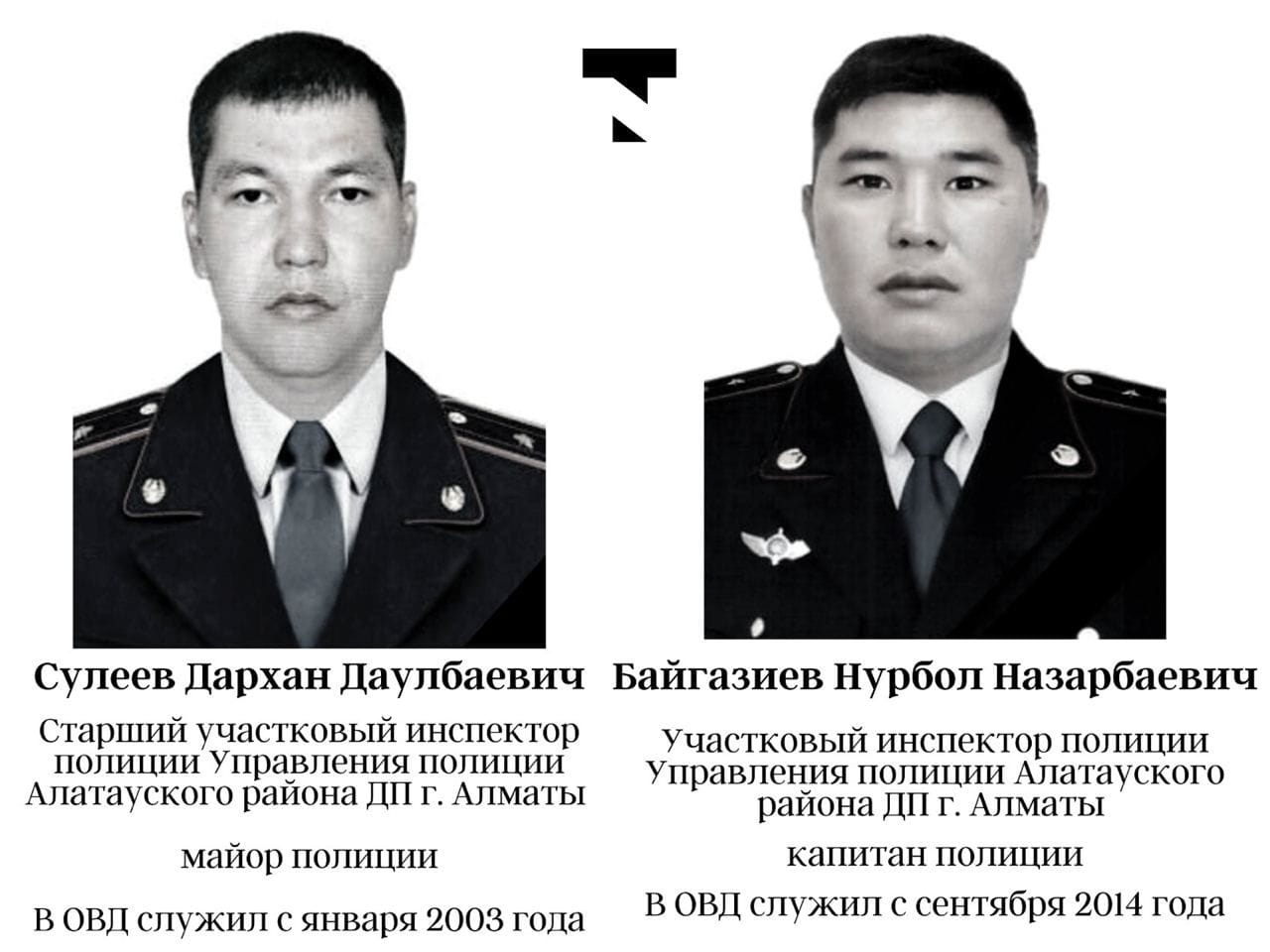 5f1b6cd1bbe635e125e9391ea260a7b8 Алматыдағы атыс: қаза тапқан бір полицейдің артында 5 баласы қалды